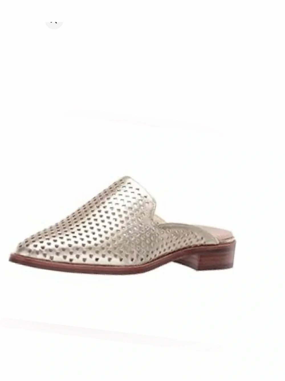 NEW Franco Sarto Aimee Gold Loafer Mule Slip On Eyelet Detail Comfort 7.5